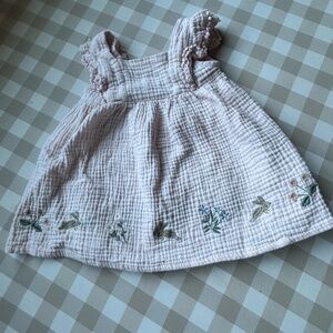 Elegant Baby Pink Dress with Floral Details